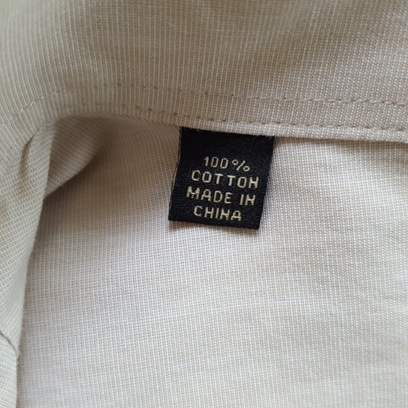 Michelson's of London Men's XL Tan Shirt Button Front Long Sleeve Pocket Cotton - Picture 9 of 11